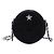 Clutch rotonda Cocostellar in camoscio trapuntato nero Chanel con catena