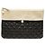 Clutch Chanel Pearl O Case in lambskin matelassé nero e vitello metallizzato, dimensione Medium