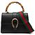 Bolsa Satchel Gucci Dionysus Web em couro de bezerro preto, tamanho Medium, com bambu