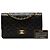 Chanel Black Medium Classic Lambskin Double Flap Noir - vue 7