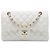 Chanel White Small Classic Caviar Double Flap Weiß Aus weiß