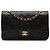 Chanel Black Medium Classic Lambskin Double Flap Noir