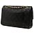 Chanel Black Medium Classic Lambskin Double Flap Noir - vue 2