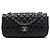Chanel Black CC Quilted Lambskin East West Flap Nero