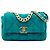 Chanel Blue Medium Tweed 19 Flap Blau Türkis