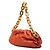 Bottega Veneta Pouch in nappa arancione con catena - vista 2