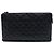 Pouch con zip Chanel Black CC Quilted Caviar a doppia tasca Nero
