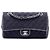 Chanel Blue Medium Classic Printed Grosgrain Double Flap Blau