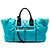 Borsa Satchel Bomber Prada in Tessuto Blu Large Turchese