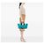 Borsa Satchel Bomber Prada in Tessuto Blu Large Turchese - vista 6