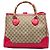 Gucci Diana Tote em lona GG bege e bambu