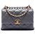 Chanel Gray Paris Manchester Small Quilted Lambskin Faux Pearl Flap Marrone Grigio antracite