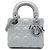 Autre Marque Dior Silver Mini Iridescent Lambskin Cannage Lady Dior Plata