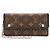 Louis Vuitton Monogram Macassar Portefeuille Long Tri-fold Wallet Marrone Nero Monogramma