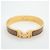 Bracciale Hermès Clic Clac PM GP Plated Gold Greige Donna D'oro Grigio - vista 4