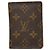 Louis Vuitton Porte Cartes Vertical Pass Case Castaño