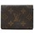 Louis Vuitton Monogram Enveloppe Carte de Visite Card Case Castaño