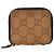Gucci GG Canvas Round Zip Coin Case Brown Beige