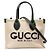 Mini borsa tote con stampa logo Gucci Marrone Beige