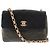 Borsa Chanel in pelle nera e kaki 18cm Nero