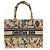 Christian Dior Book Embroidered Canvas Medium Beige