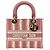 Christian Dior Lady D-Lite Canvas Ricamato Medium Rosa