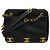 Borsa a tracolla Chanel in vitello martellato nero