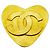 Chanel Brosche mit Herzmotiv vergoldet Golden