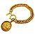 Bracciale con ciondolo a cerchio placcato oro Chanel Cambon D'oro