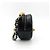Chanel 19 Runde Clutch mit Kette aus gestepptem Leder Schwarz - Ansicht 3