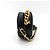 Chanel 19 Runde Clutch mit Kette aus gestepptem Leder Schwarz - Ansicht 4