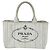 Prada PRADA Canapa Canvas Handbag Grey