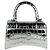 Borsa a tracolla Balenciaga Hourglass XS in pelle Argento - vista 3