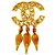 Broche Chanel chapado en oro con marca Coco Dorado