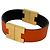 Hermès Bracciale con Charm Reversibile Hermes Roulie Nero Arancione