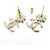 Orecchini a lobo Chanel AB9608 Oro e Bianco D'oro - vista 3