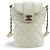 Chanel CC Lock Flap Bucket Quilted Lambskin Small Blanco