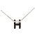 Hermès Collana con ciondolo a catena Logo Pop H Hermes Nero Argento