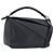 LOEWE Puzzle Bag Handtasche Leder 2way Schwarz Silber Auth ep16128M