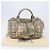 Borsa a mano BURBERRY Nova Check PVC 2way Beige Gold Auth 204398V D'oro - vista 30