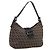 Borsa a tracolla FENDI Zucchino Canvas Mamma Baguette Marrone Argento Auth 204892V