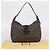 Borsa a tracolla FENDI Zucchino Canvas Mamma Baguette Marrone Argento Auth 204892V - vista 27