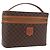 Céline CELINE Macadam Vanity Cosmetic Pouch PVC Brown Gold Tone Auth ki6896M Braun
