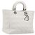 Borsa Christian Dior Lady Dior Canage in pelle d'agnello Bianca Argento Auth gh2352V Bianco