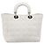Borsa Christian Dior Lady Dior Canage in pelle d'agnello Bianca Argento Auth gh2352V Bianco - vista 3