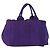 PRADA Canapa MM Handtasche Canvas Lila Goldfarben Auth mr3004A