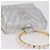 Borsa a mano CHANEL V Stitch in pelle d'agnello Argento Oro CC Auth 206262SAV D'oro - vista 8