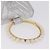 Borsa a mano CHANEL V Stitch in pelle d'agnello Argento Oro CC Auth 206262SAV D'oro - vista 9