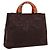 GIVENCHY Hand Bag Velor Brown Auth BA16185A