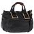 Chloé Bolsa Chloe Etel em couro 2way Preta Tom Dourado Auth BA15539A Preto